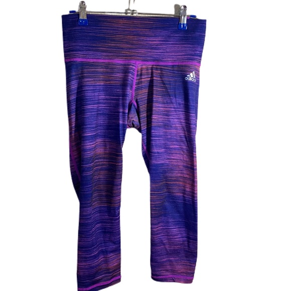 adidas Pants - Adidas Climalite mid-rise Capri length workout leggings purple and pink small